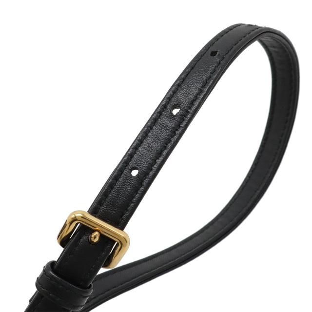 PRADA プラダ ナッパ ゴーフル ギャザー ショルダーバッグ ポシェット レザー NERO 黒 ブラック ゴールド金具 国内アウトレット購入品 1BH112