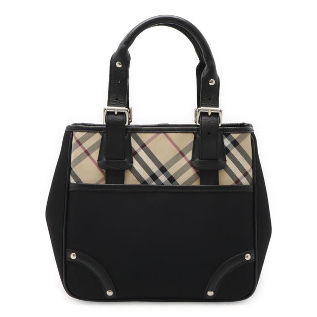 BURBERRY バーバリー ノバチェック チェック柄 ハンドバッグ 2WAY トートバッグ ショルダーバッグ 肩掛け レザー ベージュ ブラック 黒 ボルドー