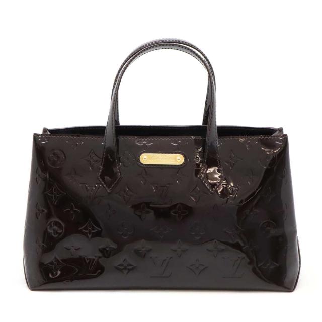 LOUIS VUITTON ルイ ヴィトン モノグラムヴェルニ ウィルシャーPM ハンドバッグ トートバッグ エナメルカーフ アマラント M93641