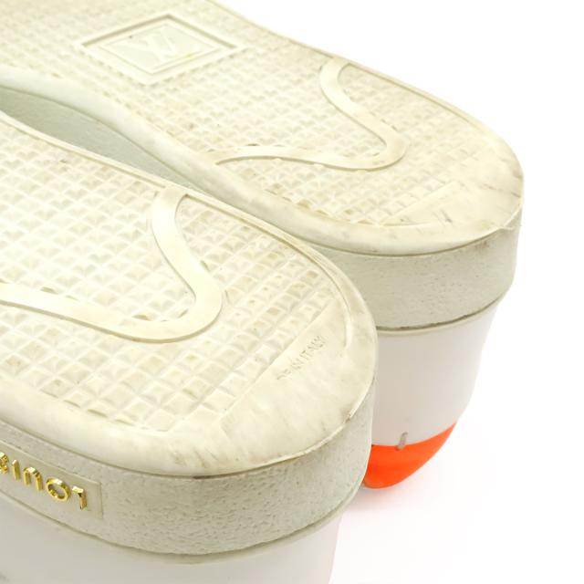 LOUIS VUITTON ルイ ヴィトン フロントロー ライン スニーカー モノグラム ファブリック ホワイト オレンジ #37 1/2 日本サイズ約24cm LOUIS VUITTON ルイ ヴィトン フロントロー ライン スニーカー