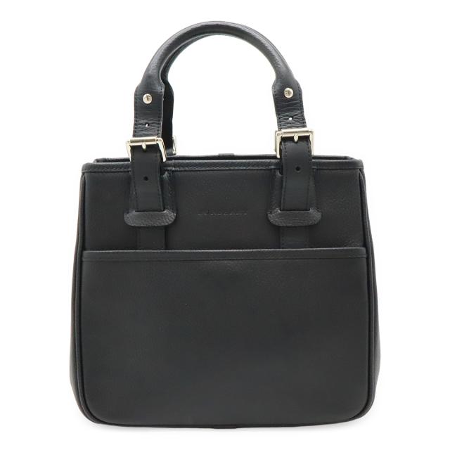 BURBERRY ブラック レザー トートバッグ バーバリー レザートート