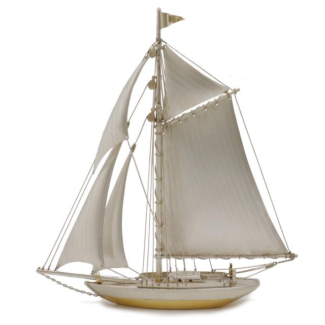 M6-079 SEKI 関工芸 STERLING980 刻印有 銀ヨット 置物 船 銀船 模型 置物