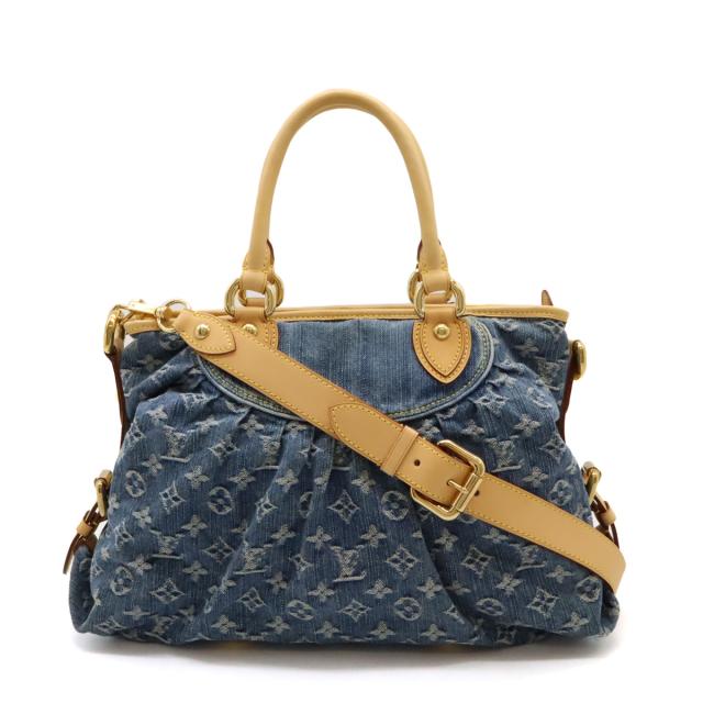 LOUIS VUITTON ルイ ヴィトン モノグラムデニム ネオカヴィMM トートバッグ ハンドバッグ 2WAY ショルダーバッグ 肩掛け ブルー 青 M95349