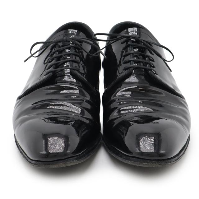 LOUIS VUITTON ルイ ヴィトン ヴァンドーム ライン ダービー ドレスシューズ ビジネスシューズ レザー エナメル 黒 ブラック #6 1/2 25.5cm