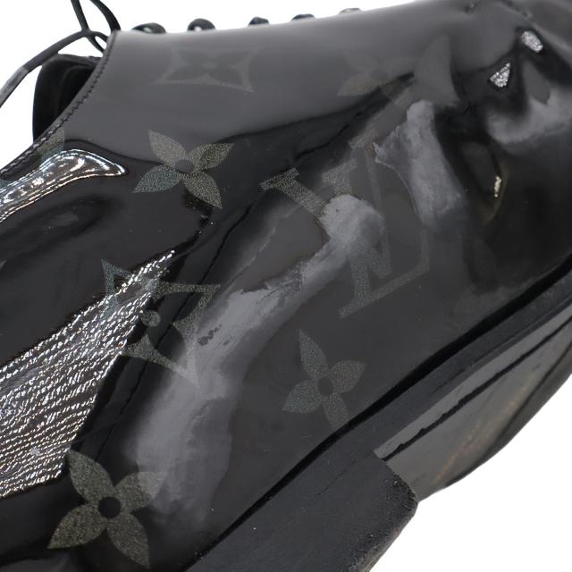 LOUIS VUITTON ルイ ヴィトン ヴァンドーム ライン ダービー ドレスシューズ ビジネスシューズ レザー エナメル 黒 ブラック #6 1/2 25.5cm