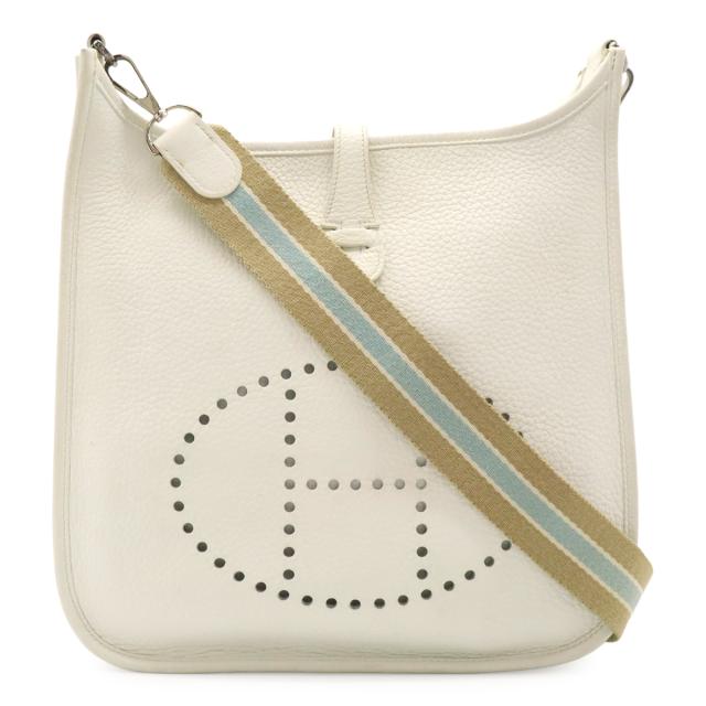 HERMES エルメス エヴリン エブリンI エブリン1 PM ショルダーバッグ 斜め掛け トリヨンクレマンス レザー ホワイト 白 シルバー金具 □L刻印
