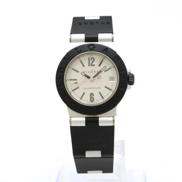BVLGARI ブルガリ アルミニウム 32mm デイト シルバー文字盤 ユニ