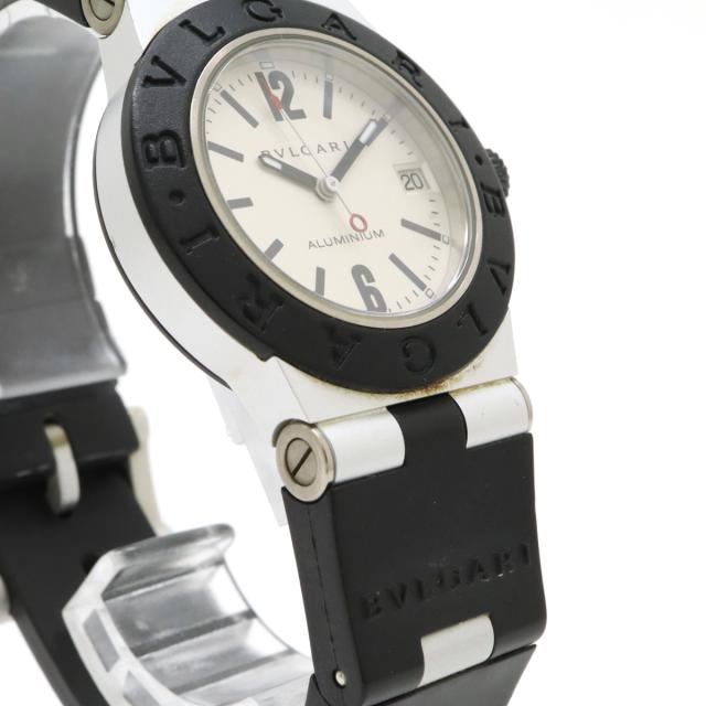 BVLGARI ブルガリ アルミニウム 32mm デイト シルバー文字盤 ユニ