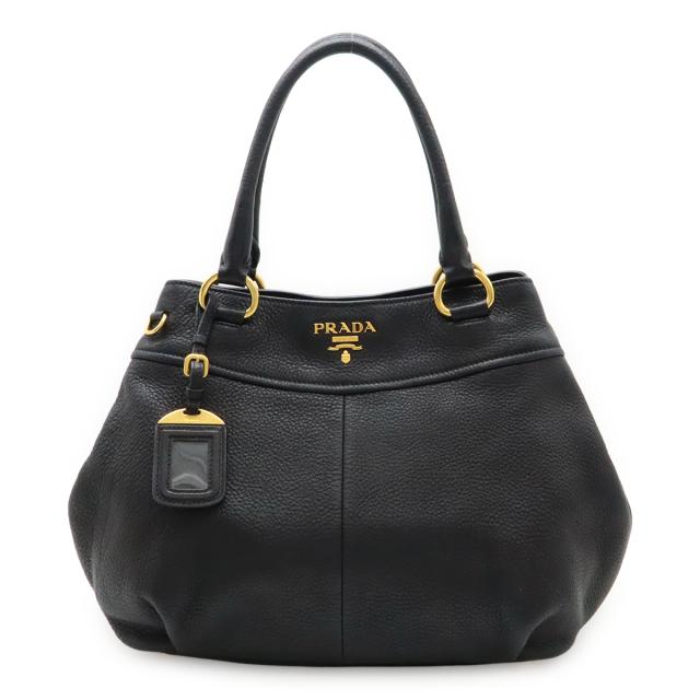 PRADA プラダ トートバッグ ハンドバッグ レザー NERO 黒 ブラック ゴールド金具 ショルダーストラップ欠品 BN1777