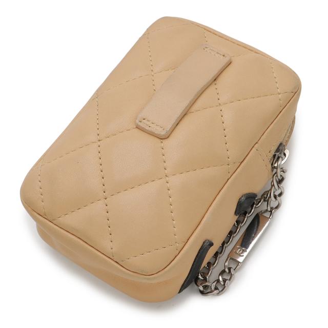 CHANEL ベージュ レザーポーチ シガレットケース