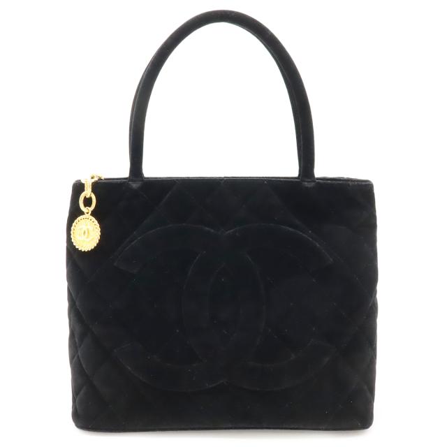CHANEL シャネル マトラッセ ココマーク 復刻トート トートバッグ ショルダーバッグ ベロア ブラック 黒 ゴールド金具 A01804