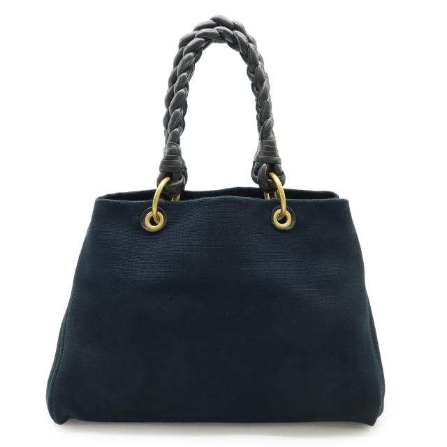 BOTTEGA VENETA ボッテガ ヴェネタ ボッテガベネタ トートバッグ ショルダーバッグ 編み込みショルダー キャンバス レザー ブラック 黒 195976