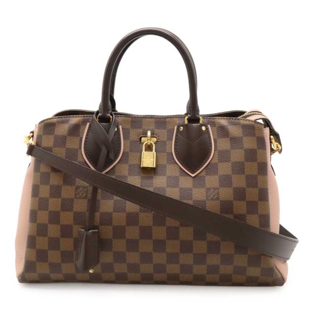 LOUIS VUITTON ルイ ヴィトン ダミエ ノルマンディー ハンドバッグ 2WAY ショルダーバッグ セミショルダー ブラウン マグノリア ピンク N41488