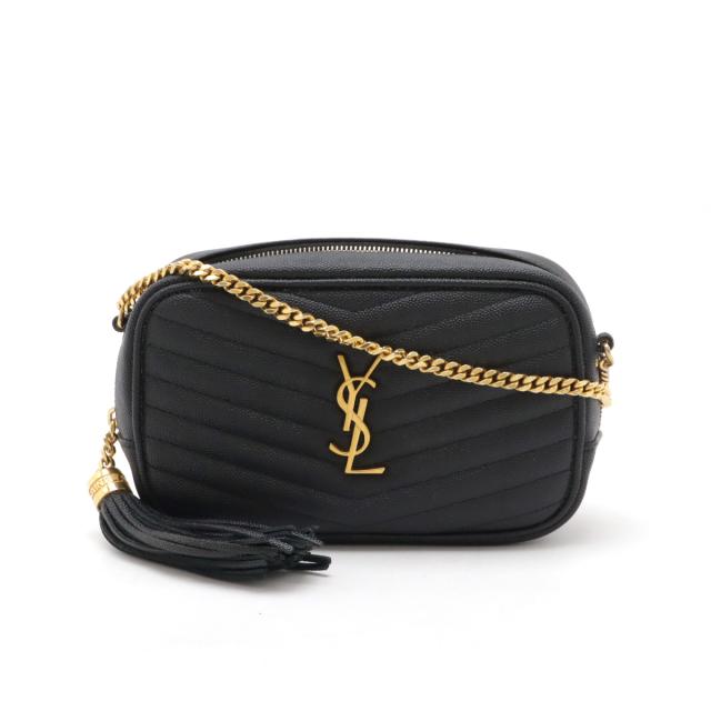 SAINT LAURENT PARIS サン ローラン パリ YSL イブサンローラン ミニバッグルー チェーンショルダー ショルダーバッグ レザー 黒 618057