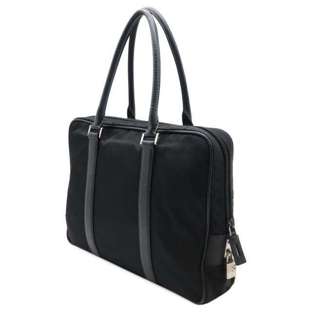 プラダ　三角ロゴ　ビジネスバッグ　大容量　A4 ブリーフケース　テスートナイロン 極美品 プラダ 三角ロゴ レザー ナイロン 2WAY ビジネス バッグ