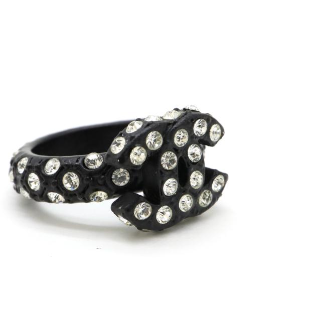 シャネルラインストーンリング CHANEL シャネル 指輪 ココマーク ラインストーン リング 14号