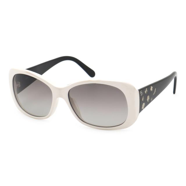 CHANEL シャネル アイコン ココマーク バイカラー サングラス アイウェア スモークグラデーション ホワイト 白 ブラック 黒 5123