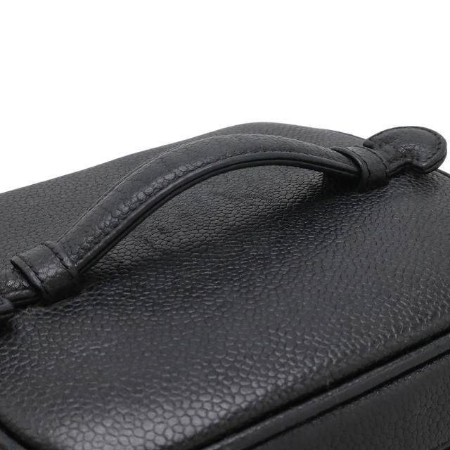 CHANEL シャネル ココマーク バニティバッグ ハンドバッグ 化粧ポーチ コスメポーチ キャビアスキン レザー ブラック 黒 ゴールド金具 A01998 バッグ