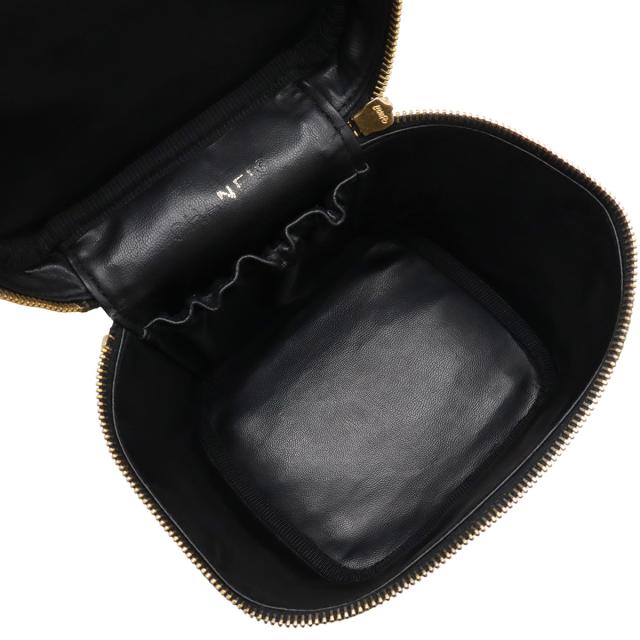 CHANEL シャネル ココマーク バニティバッグ ハンドバッグ 化粧ポーチ コスメポーチ キャビアスキン レザー ブラック 黒 ゴールド金具 A01998 バッグ