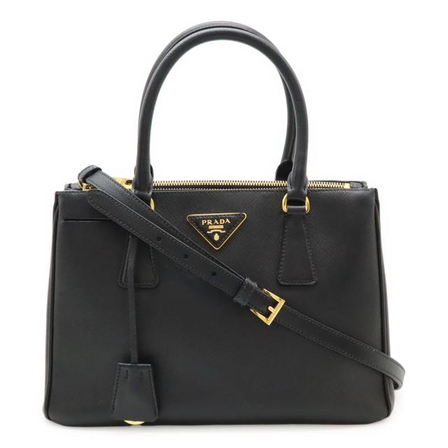 PRADA プラダ SAFFIANO ハンドバッグ 2WAY ショルダーバッグ 斜め掛け レザー NERO 黒 ブラック ゴールド金具 BN2316