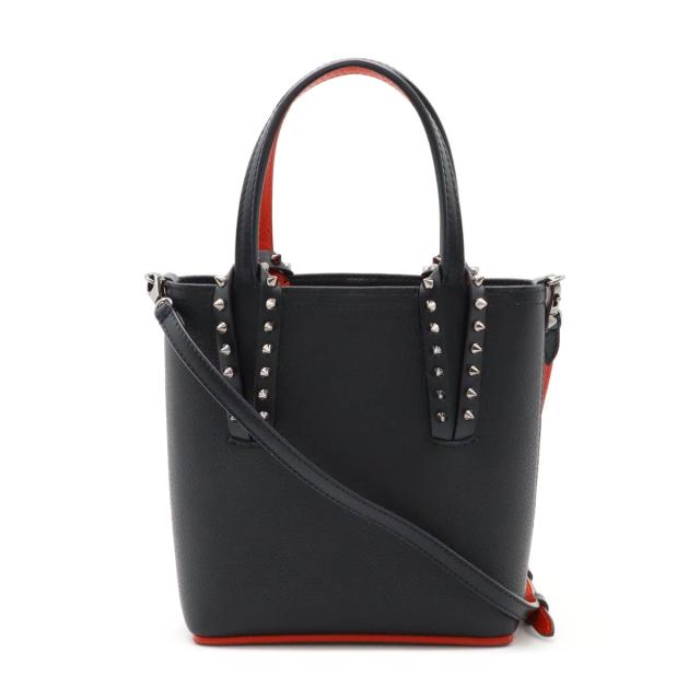 ルブタン/Louboutin スタッズ付きショルダーバッグ 黒 Christian