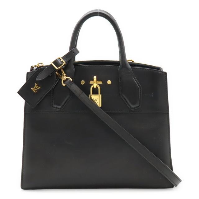 LOUIS VUITTON ルイ ヴィトン シティ スティーマーPM ハンドバッグ 2WAY ショルダーバッグ レザー ノワール 黒 ブラック M51028