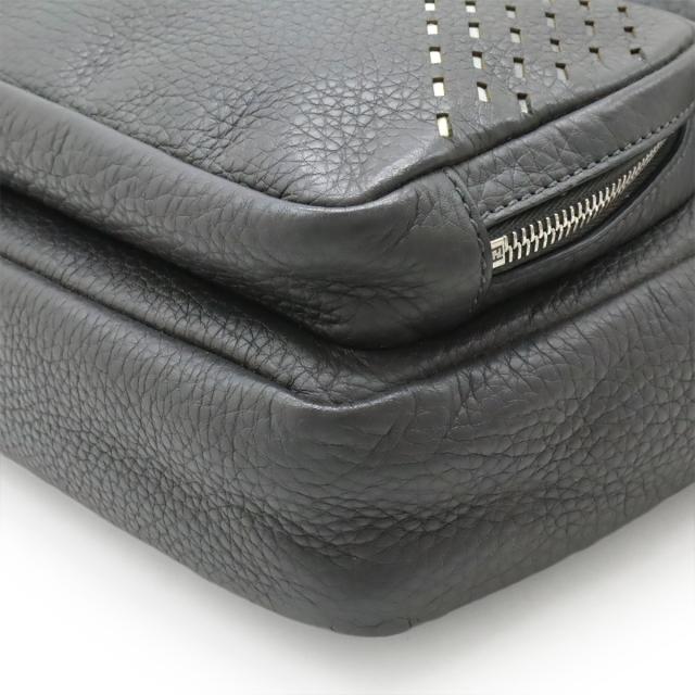 FENDI フェンディ セレリア FFロゴ バックパック リュックサック レザー グレー ブラック 黒 シルバー金具 7VZ047 FENDI フェンディ セレリア FFロゴ バックパック リュックサック