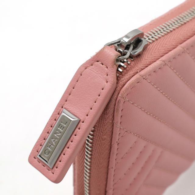 CHANEL シャネル Vステッチ ココマーク ラウンドファスナー 長財布