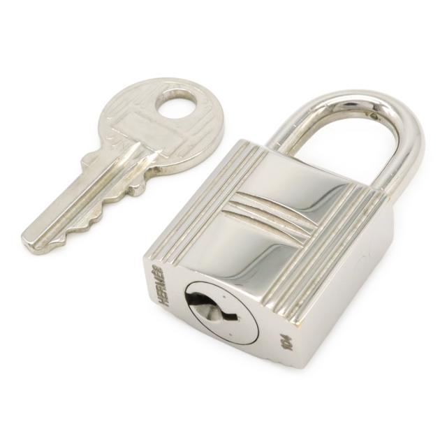 HERMES エルメス カデナ パドロック 南京錠 No.104 鍵 カギ キー付き メタル シルバー
