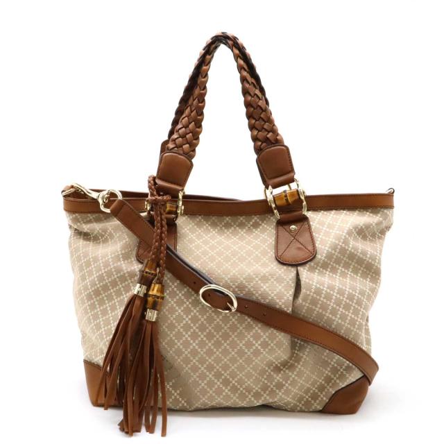 GUCCI バンブーハンドル編み込みハンドバッグ ショルダー2way