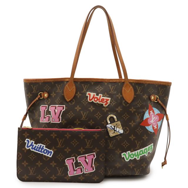 LOUIS VUITTON ルイ ヴィトン モノグラム パッチーズ コレクション ネヴァーフルMM トートバッグ ショルダーバッグ ポーチ付 M43988