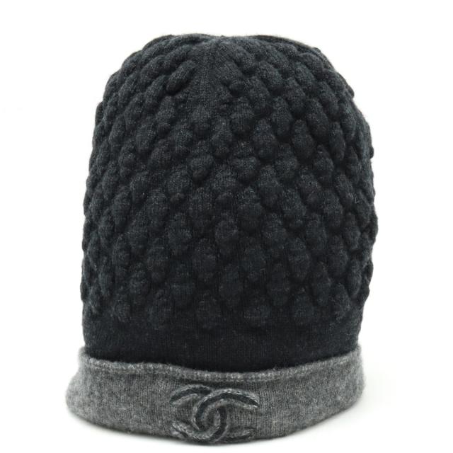 シャネル ニット帽 シルク カシミヤ ココマーク グレー アイボリー 2024年 秋冬 新作 CHANEL シャネル ニットキャップ ニット帽