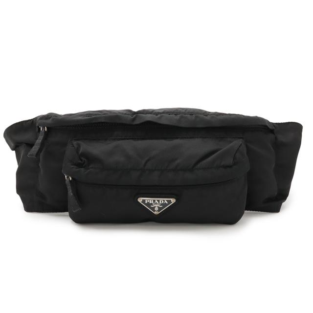 PRADA プラダ テスート ウエストポーチ ウエストバッグ ヒップバッグ ボディバッグ ショルダーバッグ ナイロン NERO 黒 ブラック シルバー金具