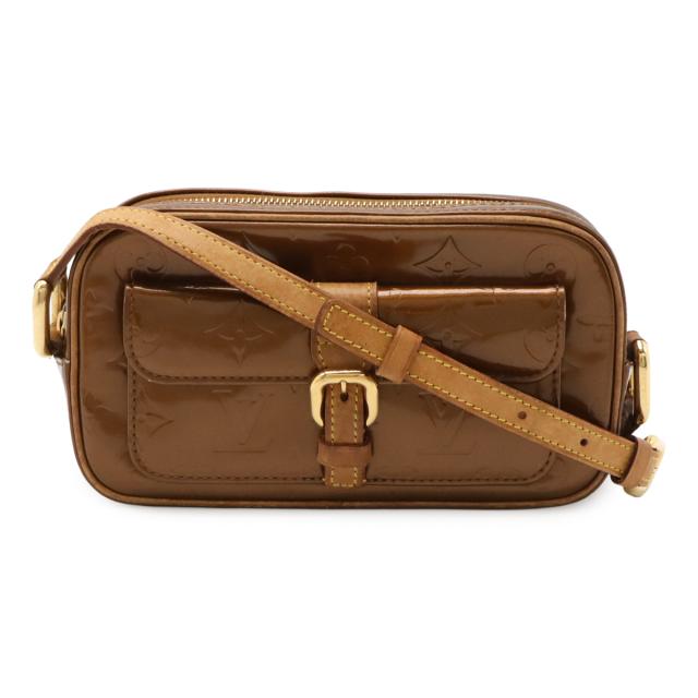 LOUIS VUITTON ルイ ヴィトン モノグラムヴェルニ クリスティMM ショルダーバッグ 斜め掛けショルダー エナメル ブロンズ M91109