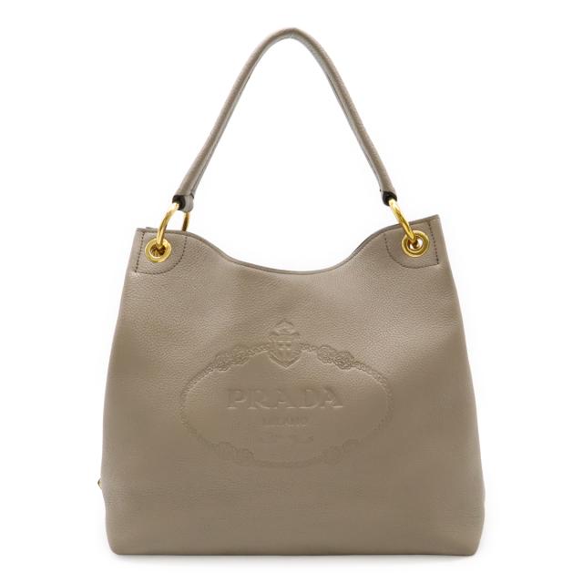 PRADA プラダ ロゴ刻印 ショルダーバッグ ワンショルダー セミショルダー レザー BALTICO ネイビー ゴールド金具 国内アウトレット購入品 1BC051