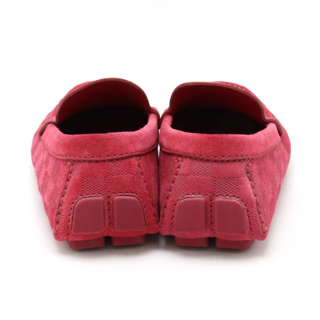 LOUIS VUITTON ルイ ヴィトン ダミエ シェイドライン ドライビングシューズ ローファー モカシン スリッポン スエード フューシャ #5 24.5cm