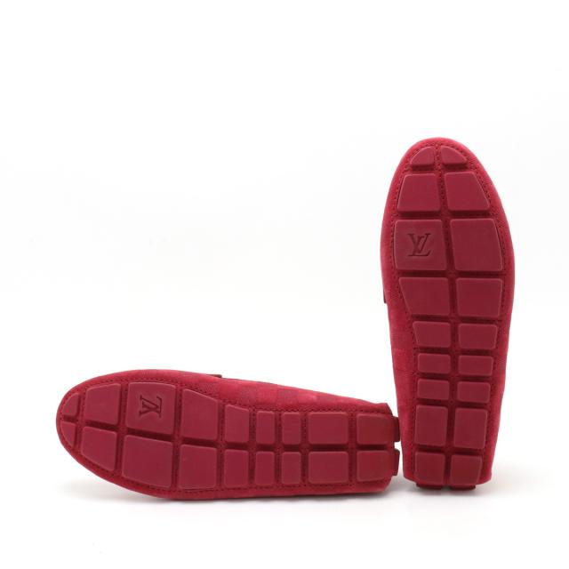 LOUIS VUITTON ルイ ヴィトン ダミエ シェイドライン ドライビングシューズ ローファー モカシン スリッポン スエード フューシャ #5 24.5cm