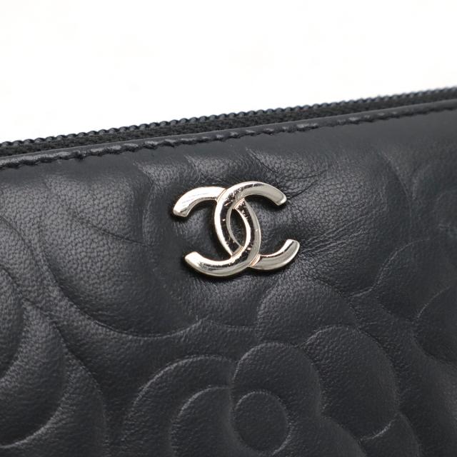 CHANEL シャネル カメリア エンボス ココマーク ジップウォレット