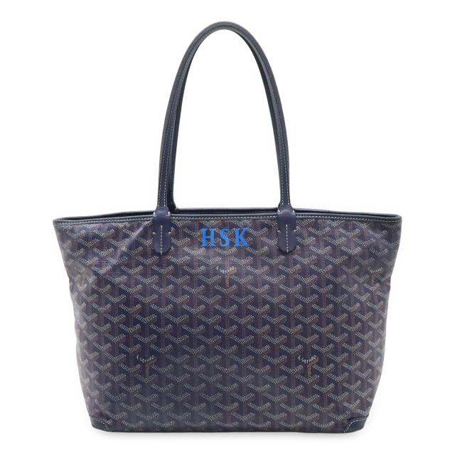 GOYARD ゴヤール アルトワPM トートバッグ ショルダーバッグ セミショルダー PVC レザー ネイビー イニシャルプリント入り