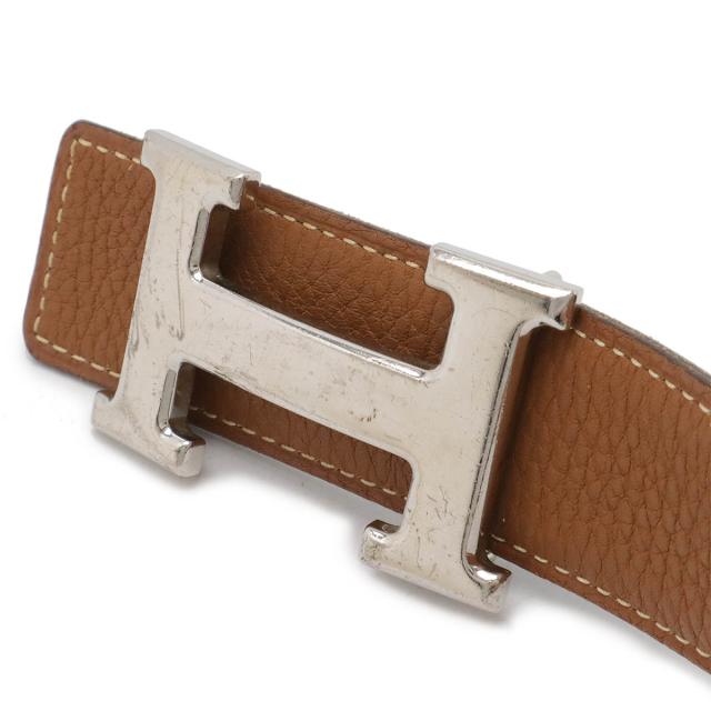 エルメス HERMES 80 Hベルト レザー 黒×ブラウン リバーシブル