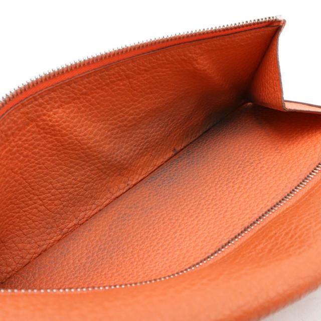 HERMES エルメス ドゴンレクトヴェルソ ドゴンロング 2つ折長財布 二つ折り長財布 レザー バイカラー オレンジ サーモンピンク シルバー金具 X刻印 HERMES エルメス ドゴンレクトヴェルソ ドゴンロング 2つ折長財布 二