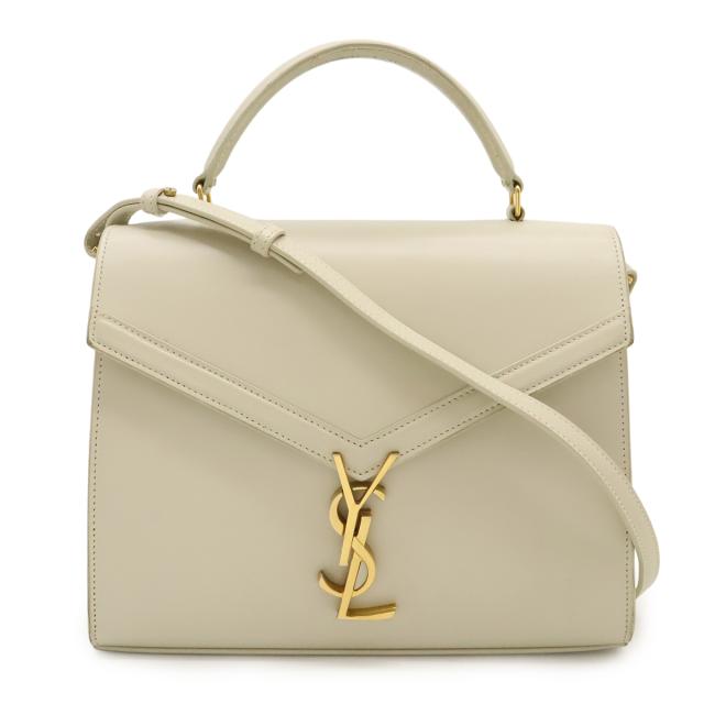 SAINT LAURENT PARIS サン ローラン パリ イブサンローラン カサンドラ トップハンドルバッグ ハンドバッグ 2WAYショルダー レザー ホワイト 578000