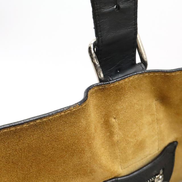 ロエベバックルジップトートアナグラムレザー黒ブラックA4可能メンズ