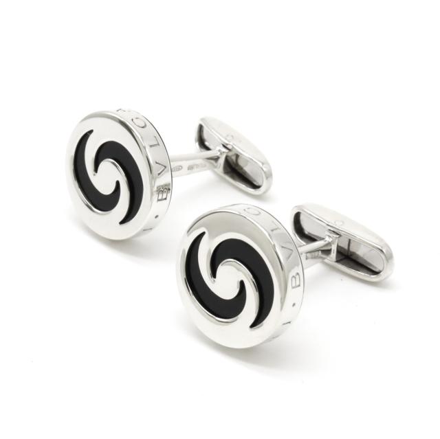 BVLGARI ブルガリ アレグラ オプティカル オニキス カフス カフリンクス カフスボタン SV925 シルバー