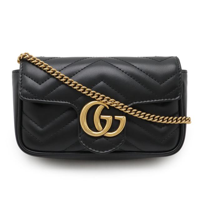 GUCCI ショルダーバッグ ポシェット 黒 レザー GG