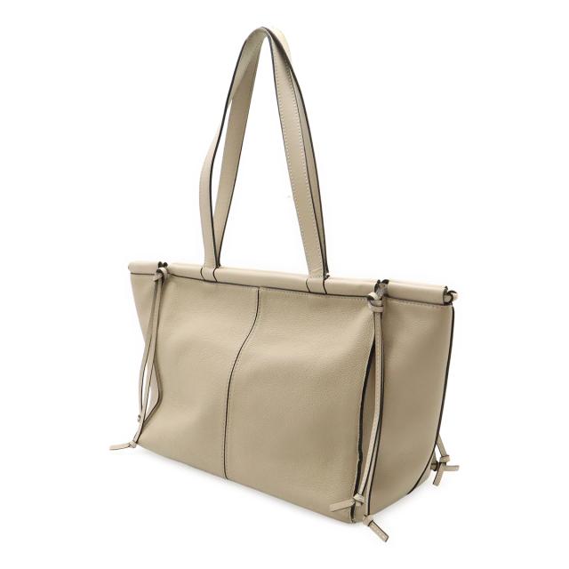 LOEWE ロエベ クッショントート スモール トートバッグ ショルダーバッグ セミショルダー レザー ライトオーツ ベージュ 309.12AA93