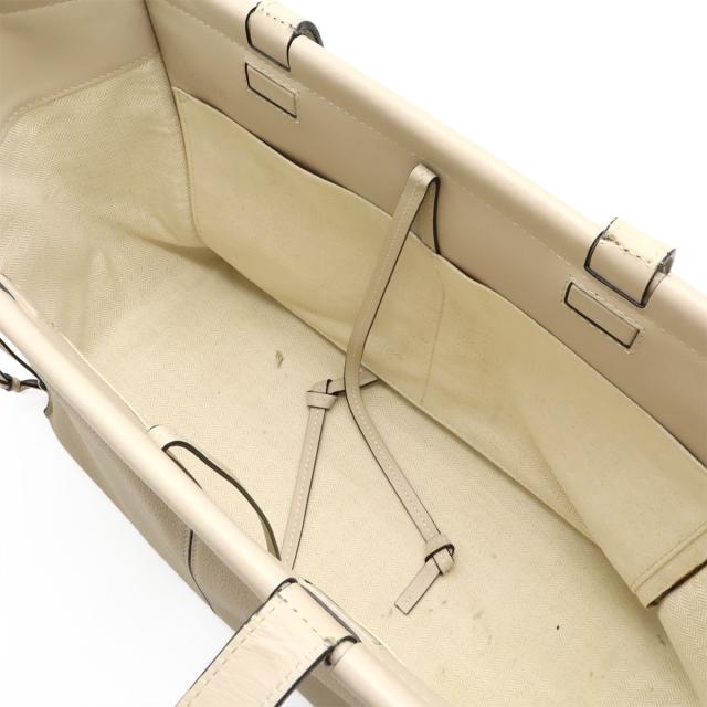 LOEWE ロエベ クッショントート スモール トートバッグ ショルダーバッグ セミショルダー レザー ライトオーツ ベージュ 309.12AA93