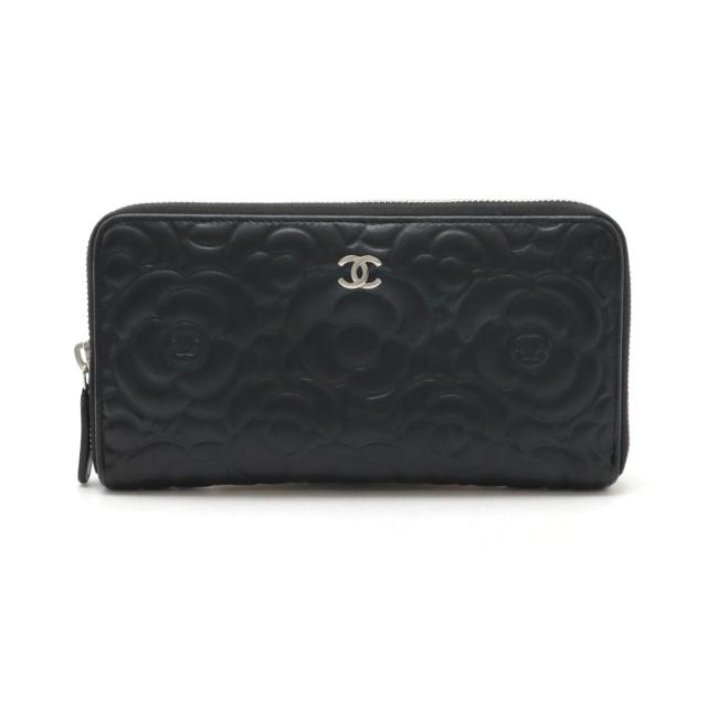 シャネル ラウンドジップ 長財布 カメリア ココマーク 正規品