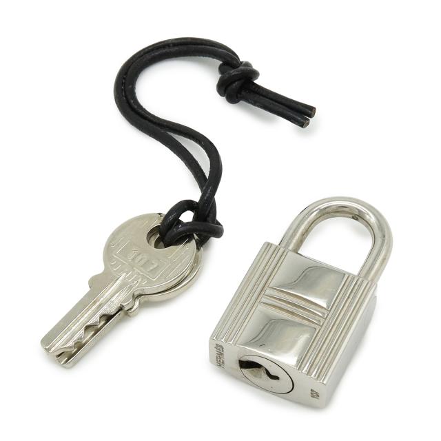 HERMES エルメス カデナ パドロック 南京錠 No.107 鍵 カギ キー付き メタル シルバー