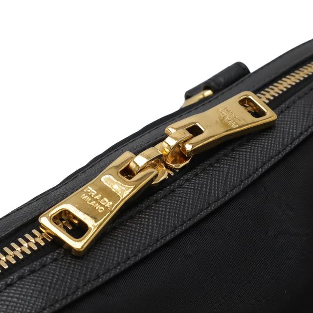 PRADA ブラックサフィアーノレザーベルト ゴールド金具 Prada